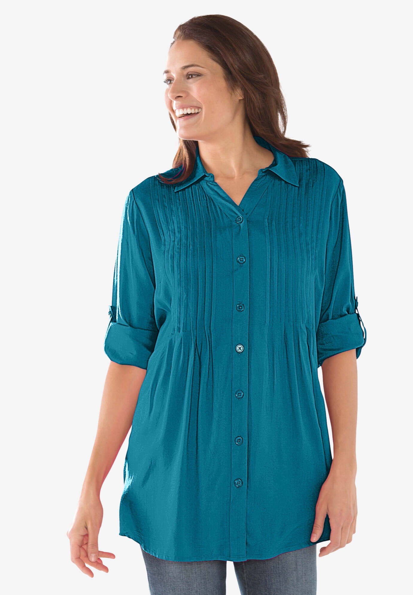 Pintucked Tunic Blouse