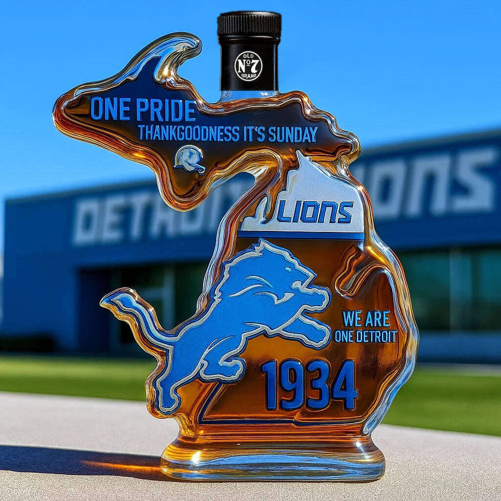 Detroit Lions Collector's Whiskey Bottle