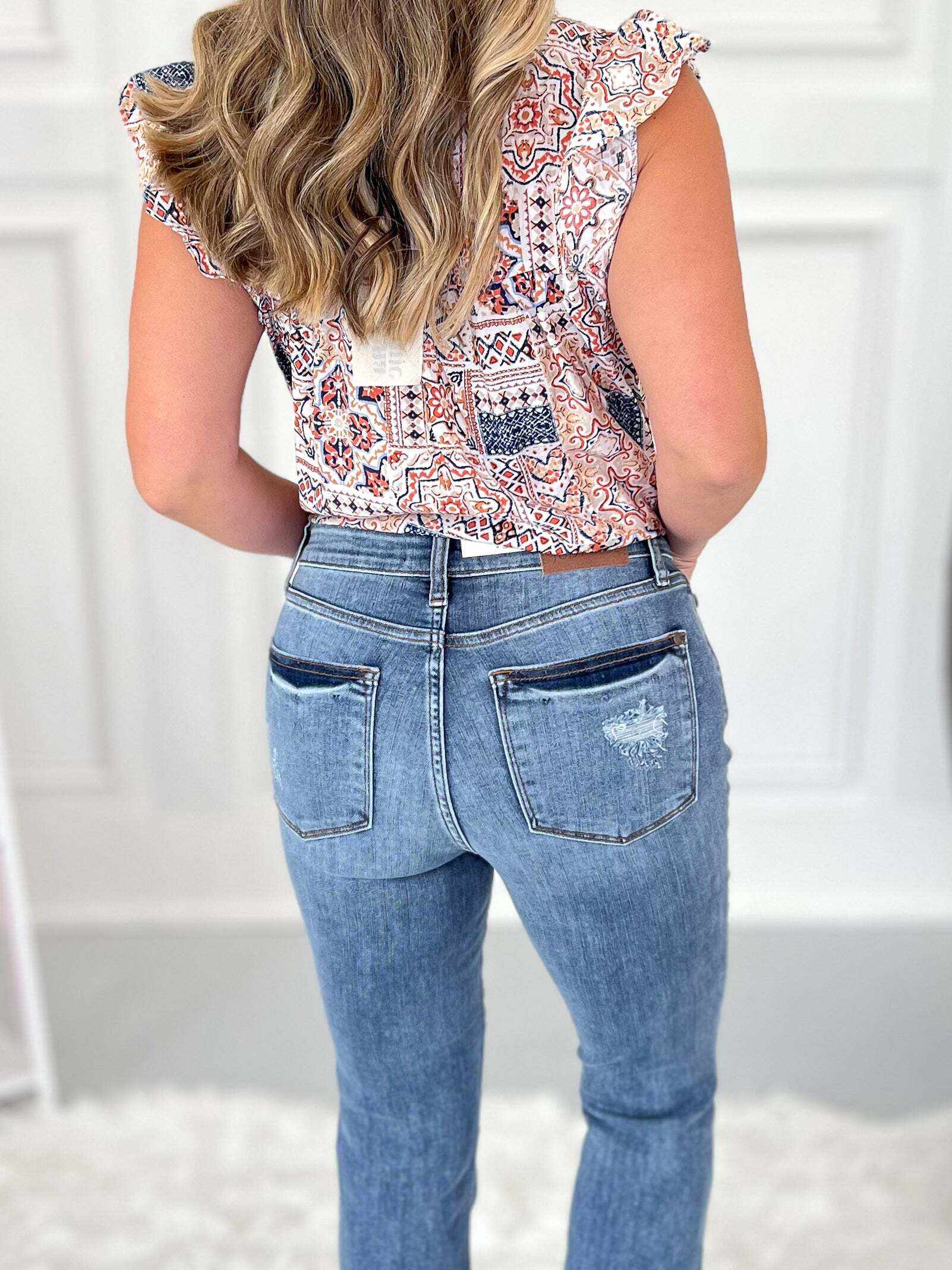 Shades Of Glory - Christmas Cropped Bootcut Jeans- Final Sale