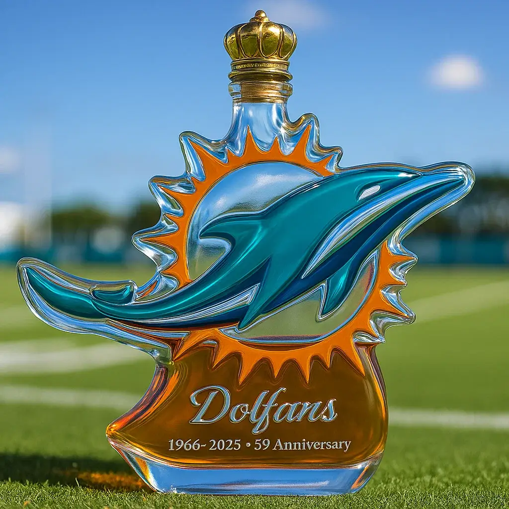 Miami Dolphins 59 Anniversary Whisky Bottle