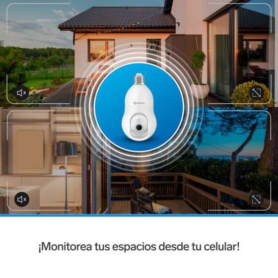 3 MP Wi-Fi* robotic security camera with motion tracking for light socket