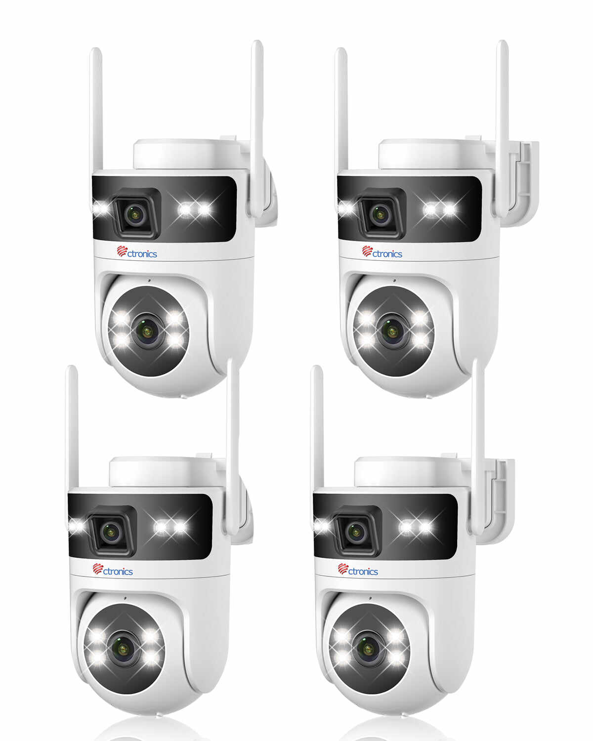 Ctronics Outdoor PoE WiFi Surveillance Camera, Dual-Lens, Dual-Band 5GHz/2.4GHz Wireless IP PTZ Camera with Human Detection