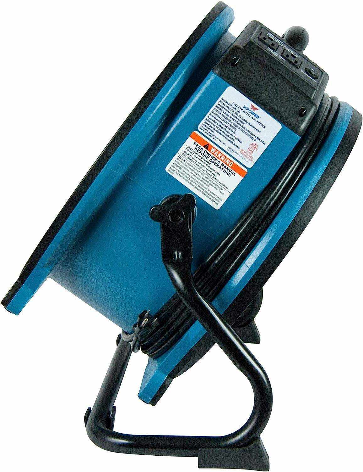 XPOWER X-47ATR 1/3 HP Sealed Motor Axial Air Mover Fan - with Variable Speed Control, 3 Hour Timer - Blue (6 Fans)