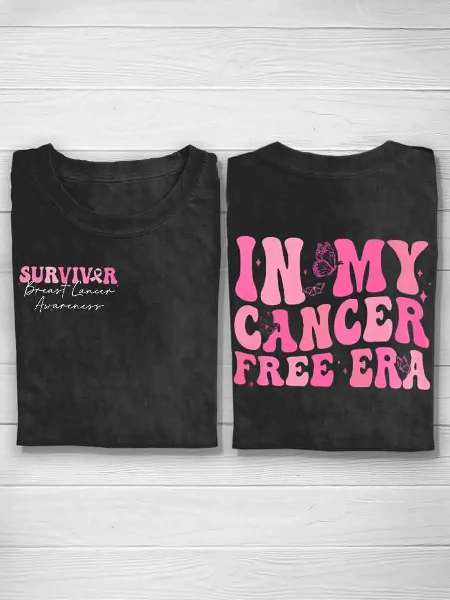 In My Cancer Free Era October Pink Art Print Casual T-Shirt