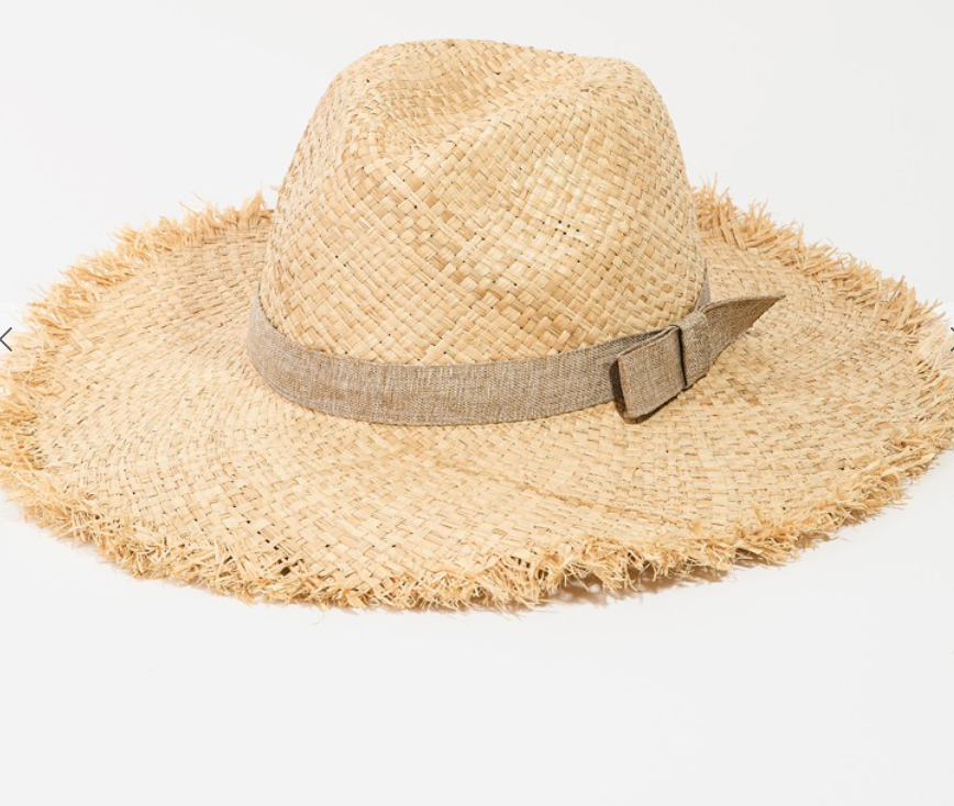 Natural Band Raffia Hat-Multiple Colors!