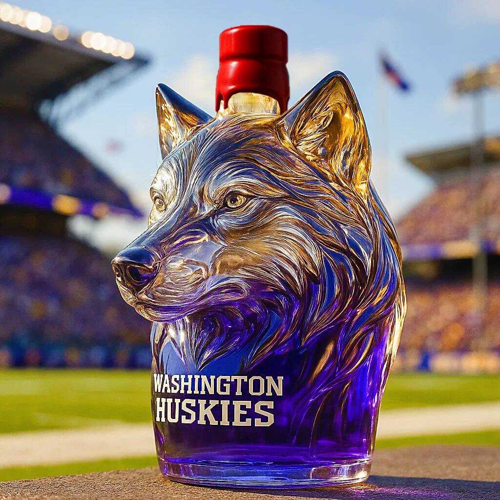 Washington Huskies Whiskey Bottle