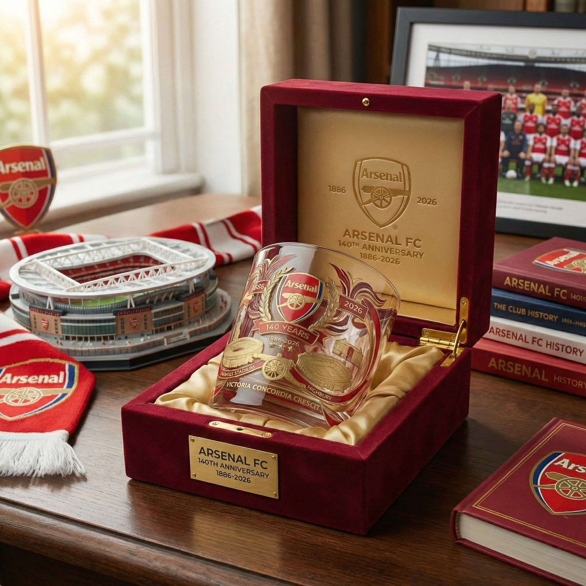 Arsenal F.C. 140th Anniversary Commemorative Whiskey Glass