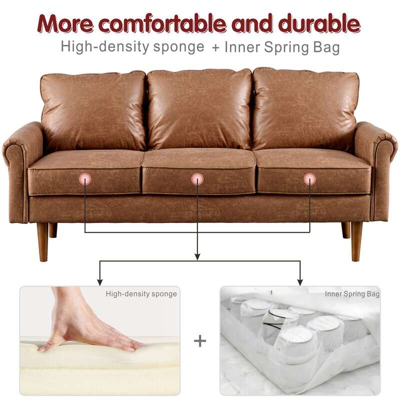 Ainsley 73.6'' Vegan Leather Sofa