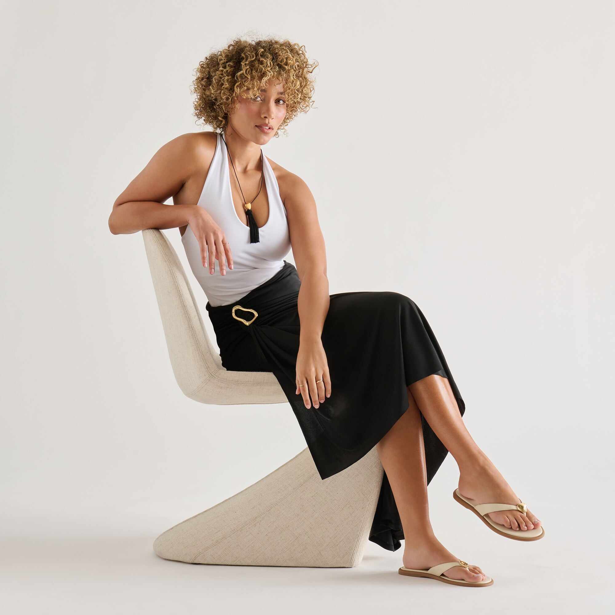 JAINA SANDALS BONE LEATHER