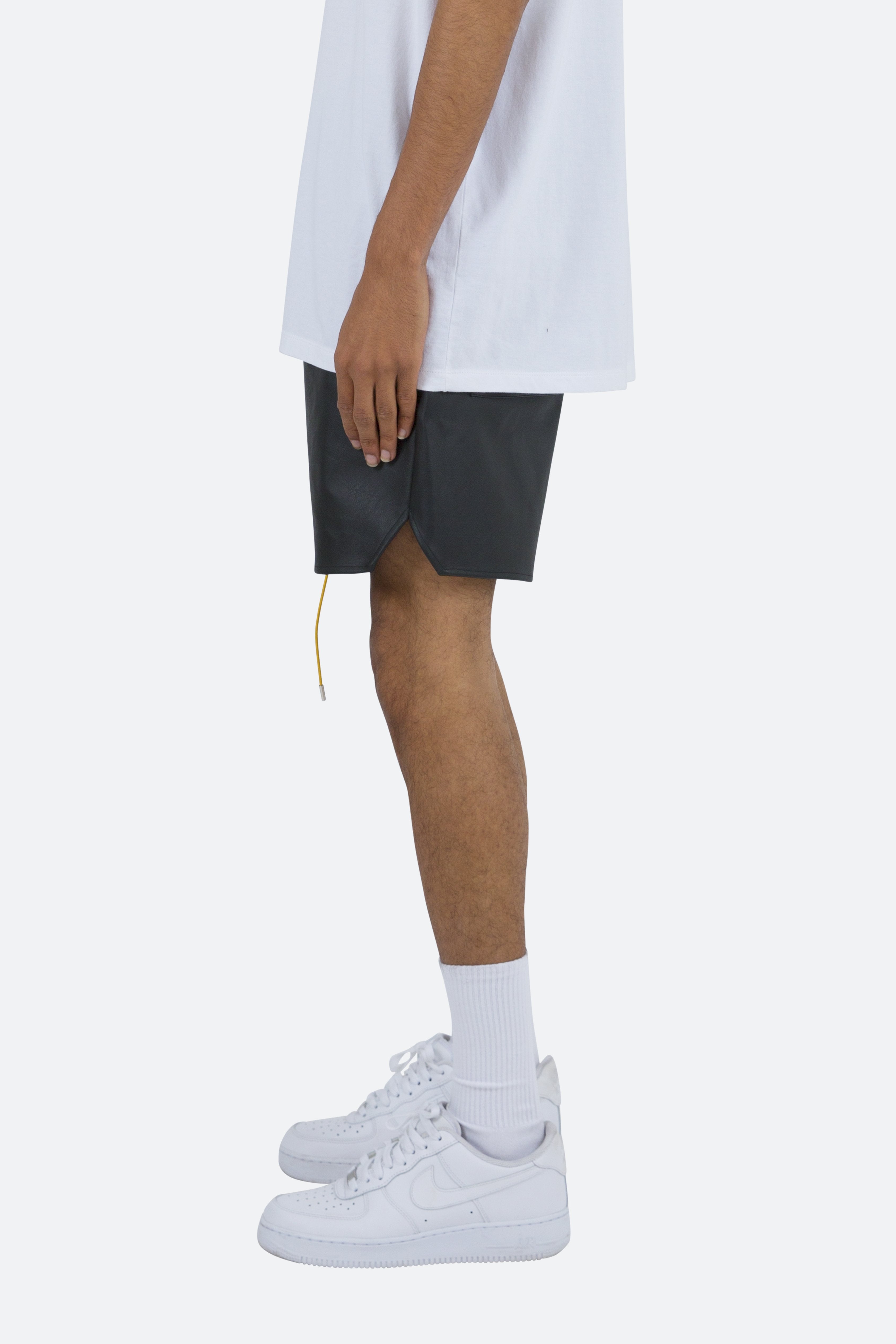 Leather Basketball Shorts - Black