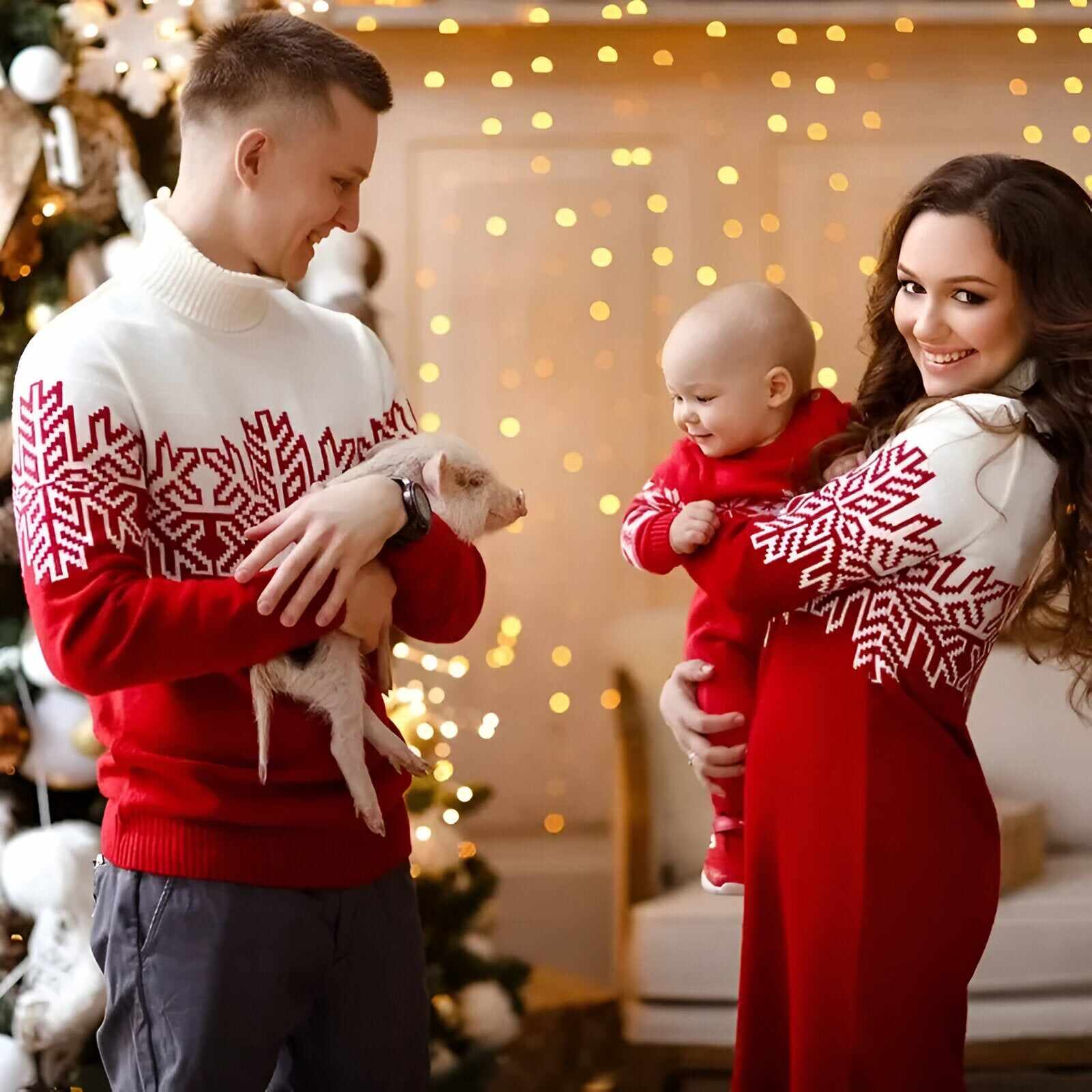 Kids Snowflake Matching Christmas Jumper