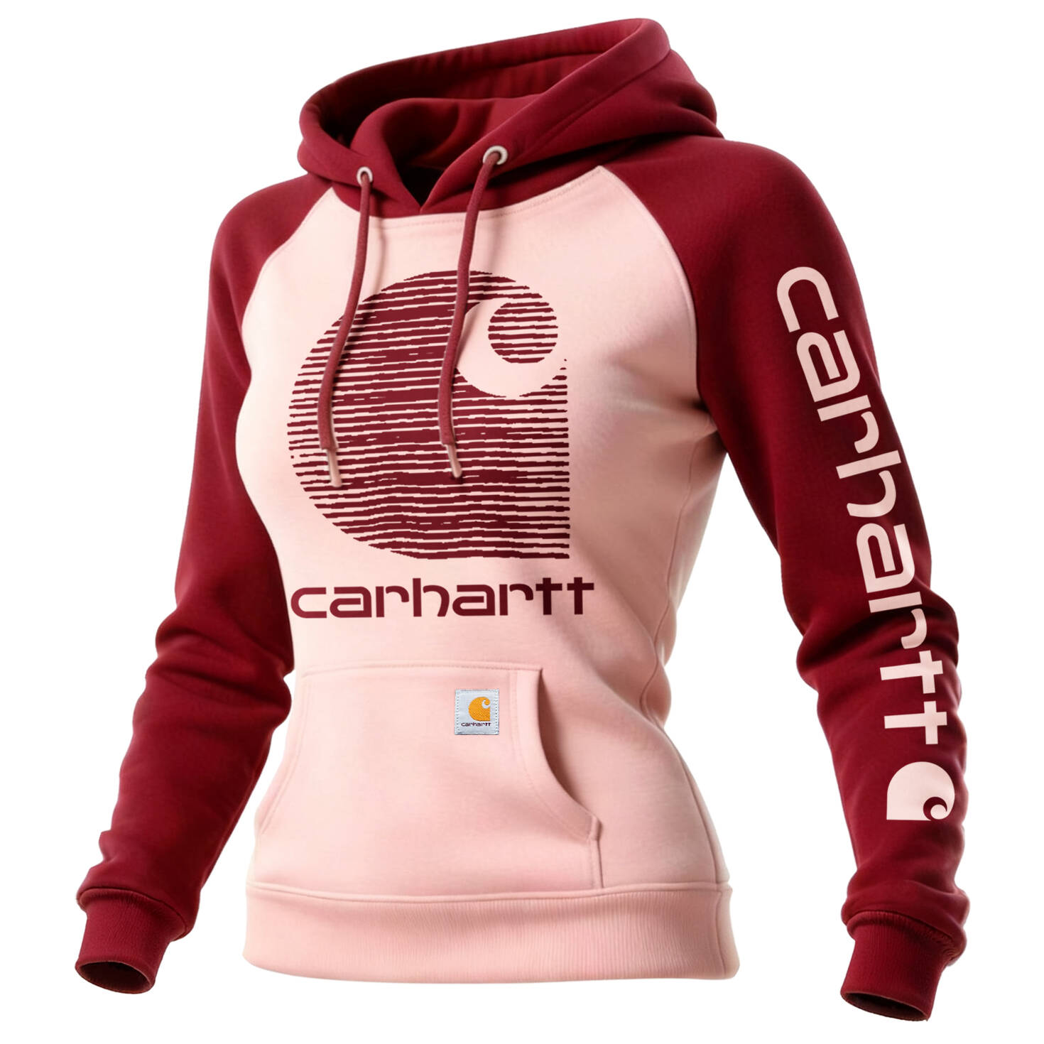Women's Loose Casual Contrast Color Raglan Sleeve Hooded Sweatshirt