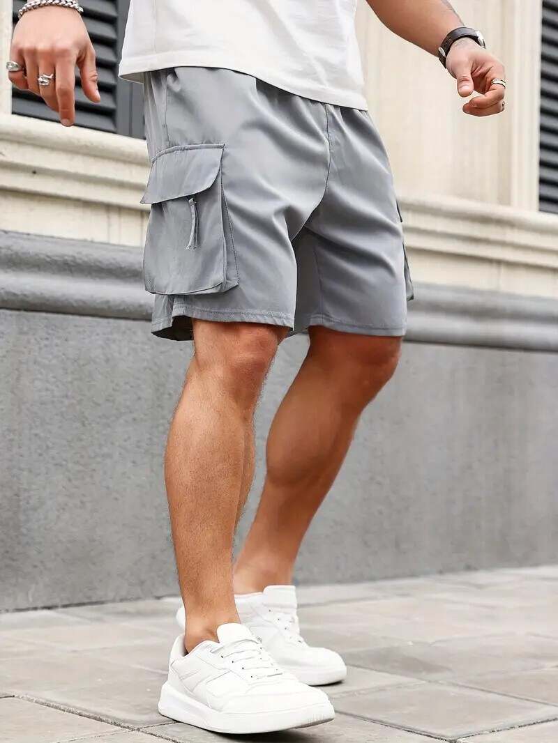 🔥Men's Plus Size Solid Flap Pocket Cargo Shorts
