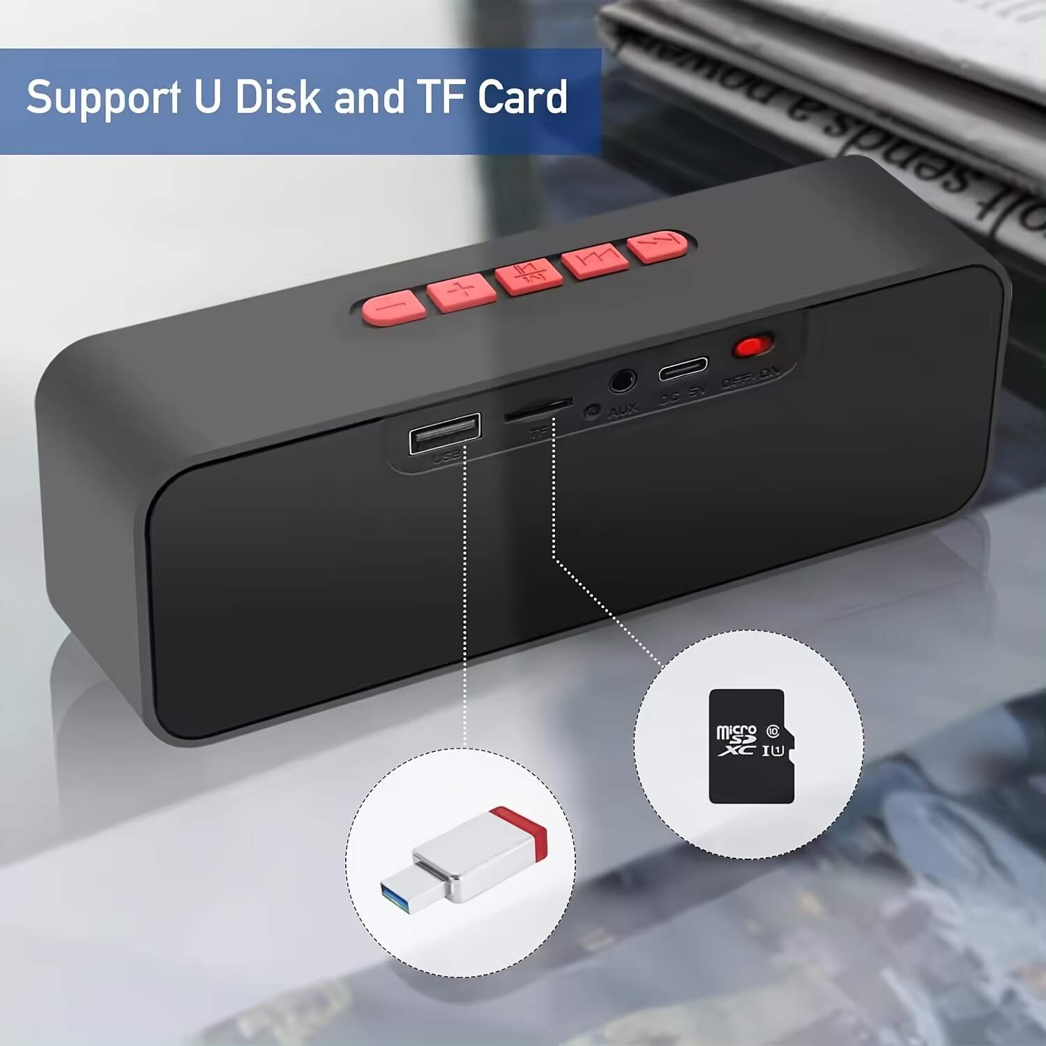 [10W Wireless Speaker] 12H Playtime Portable Wireless Speaker with HD Sound, 10W Stereo, TWS Pairing, Built-in Microphone, FM Radio, USB Type-C Charging | Ideal for Home, Parties, Outdoors, Beach, Travel, and Gifts