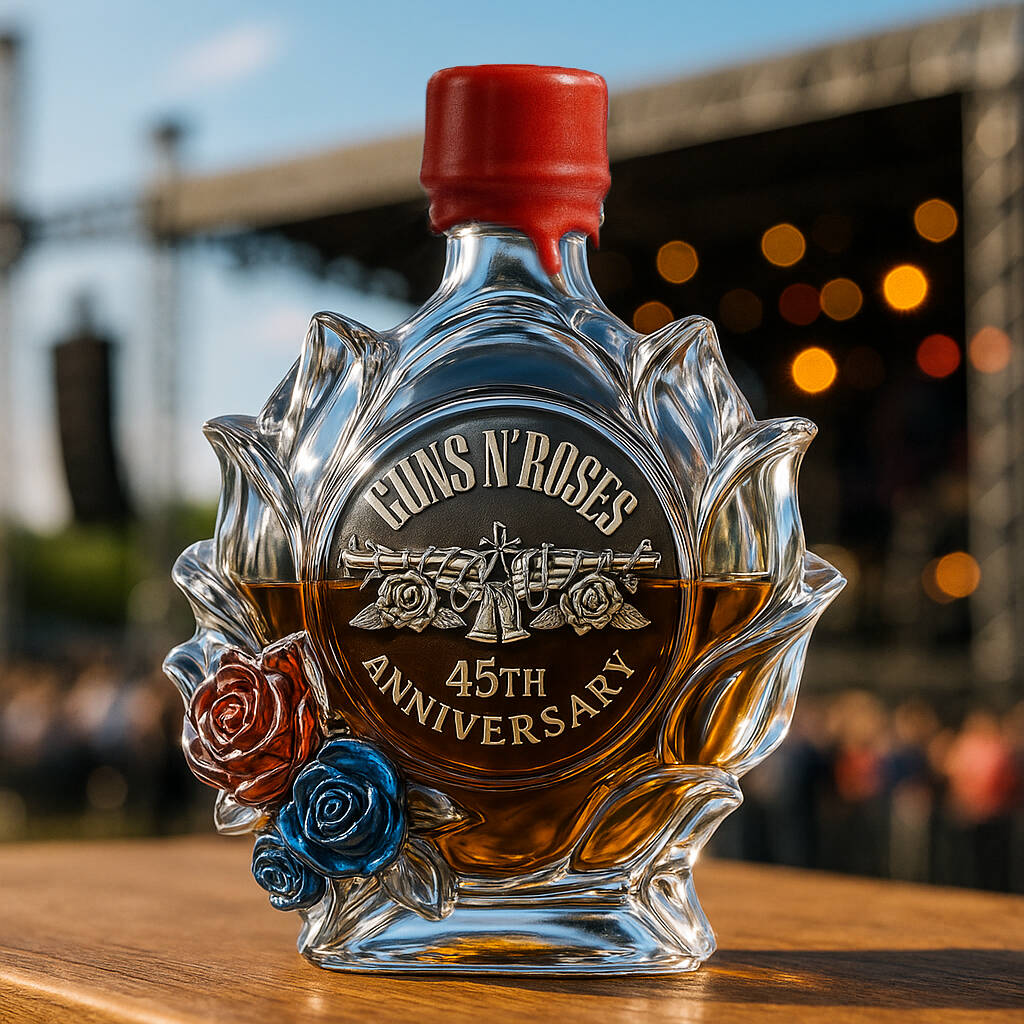 Guns N' Roses 45th Anniversary Commemorative Whiskey Bottle