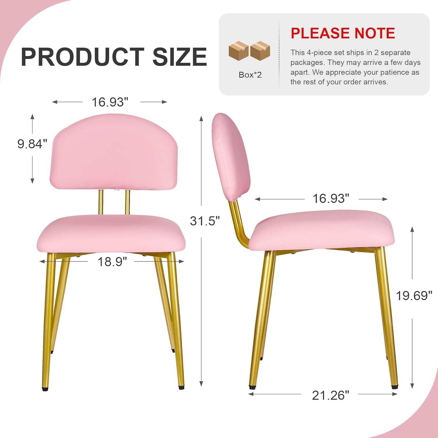 VECELO Dining Chairs Set of 2