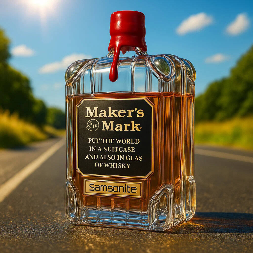 Suitcase Whiskey Bottle
