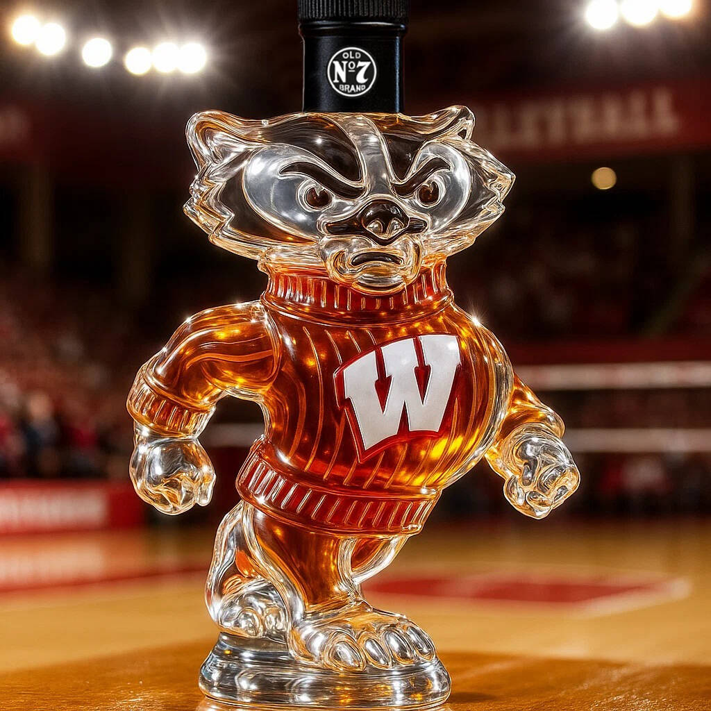 Wisconsin Badgers Whisky Bottle