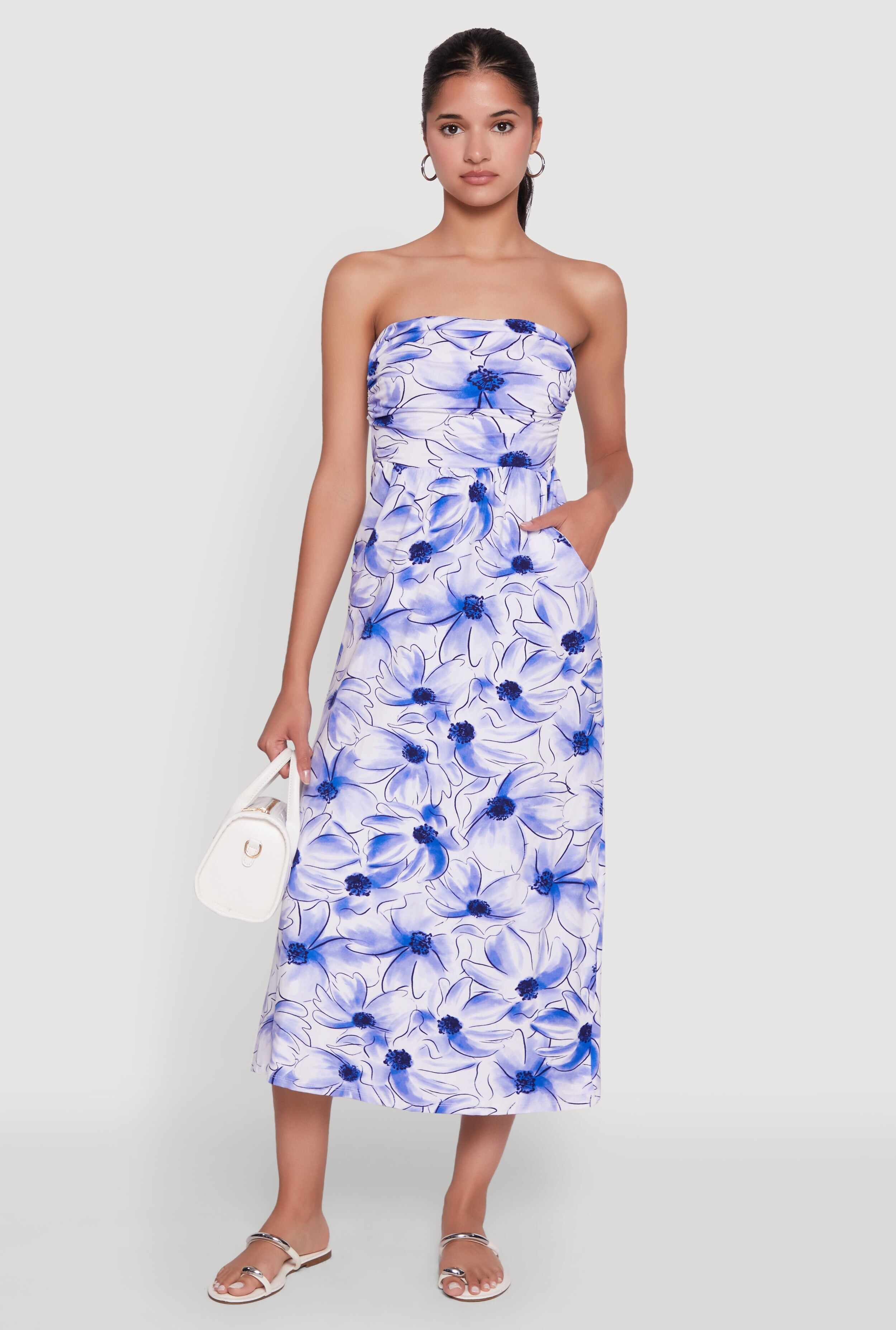 Floral Ruched Tube Sundress