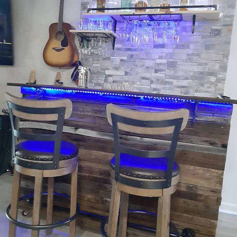 Bar-outdoor bar-home bar-indoor bar-basement bar-bars-wood bar-rustic decor-Barn wood-Man Cave Bar-Primitive-Handmade Furniture & Decor