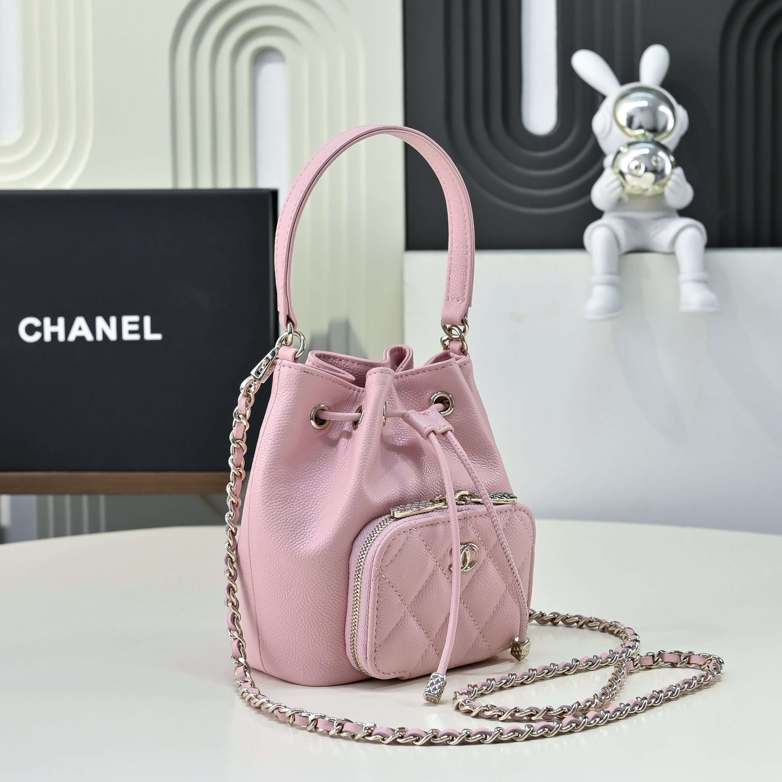 Chanel 25B Mini Chain Drawstring Bucket Bag