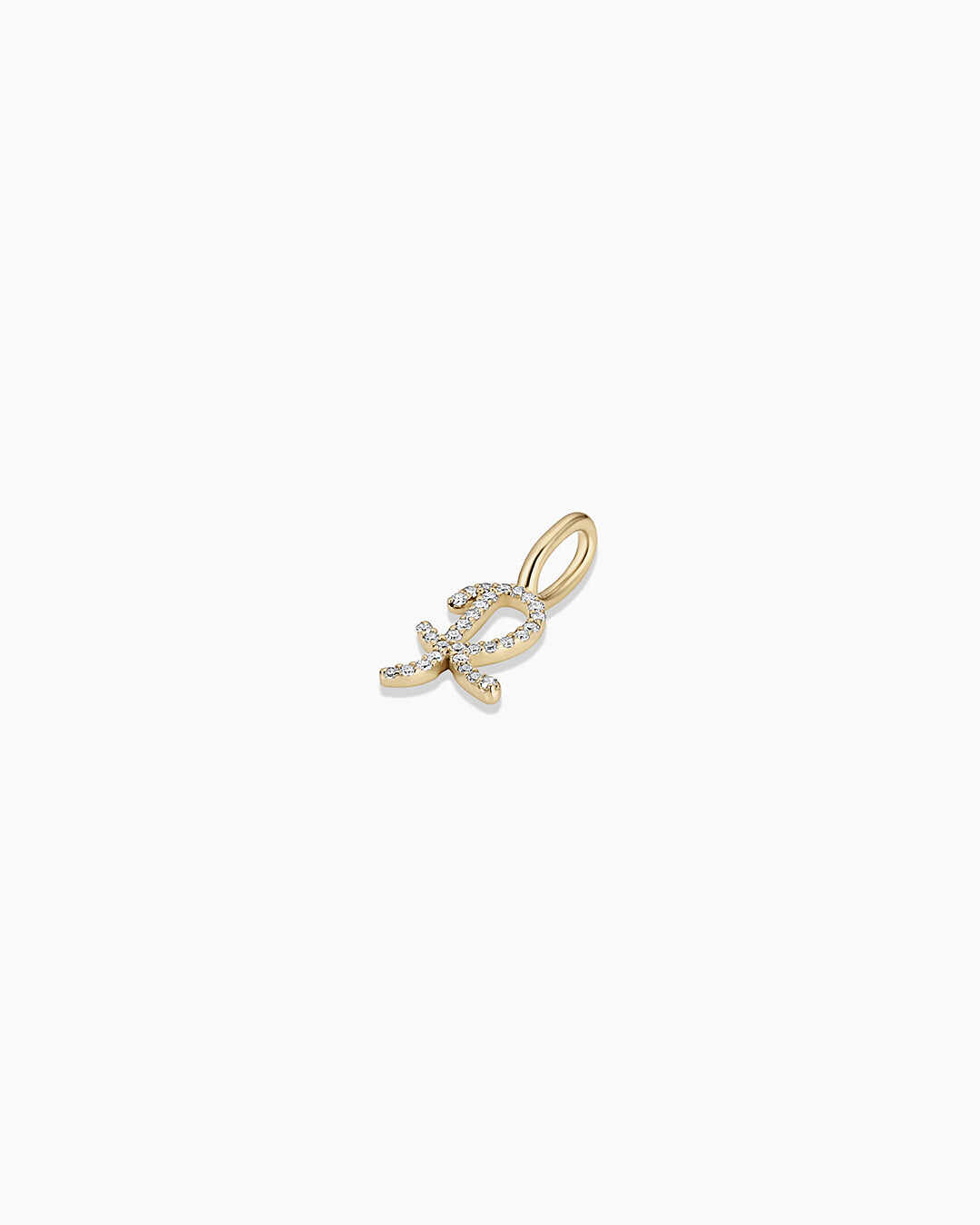 Diamond Script Alphabet Charm