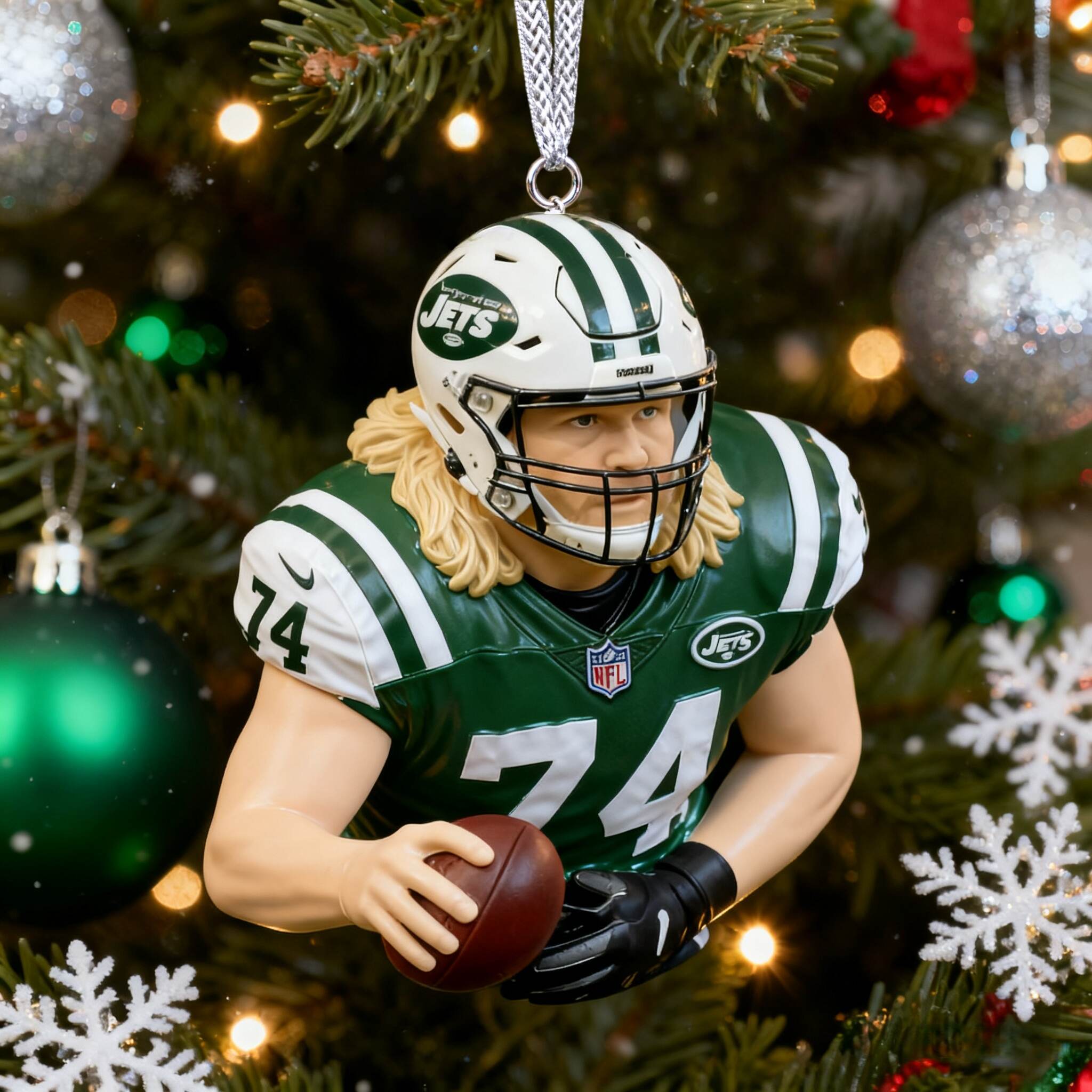 NY Jets Mangold Star Lineman Ornament