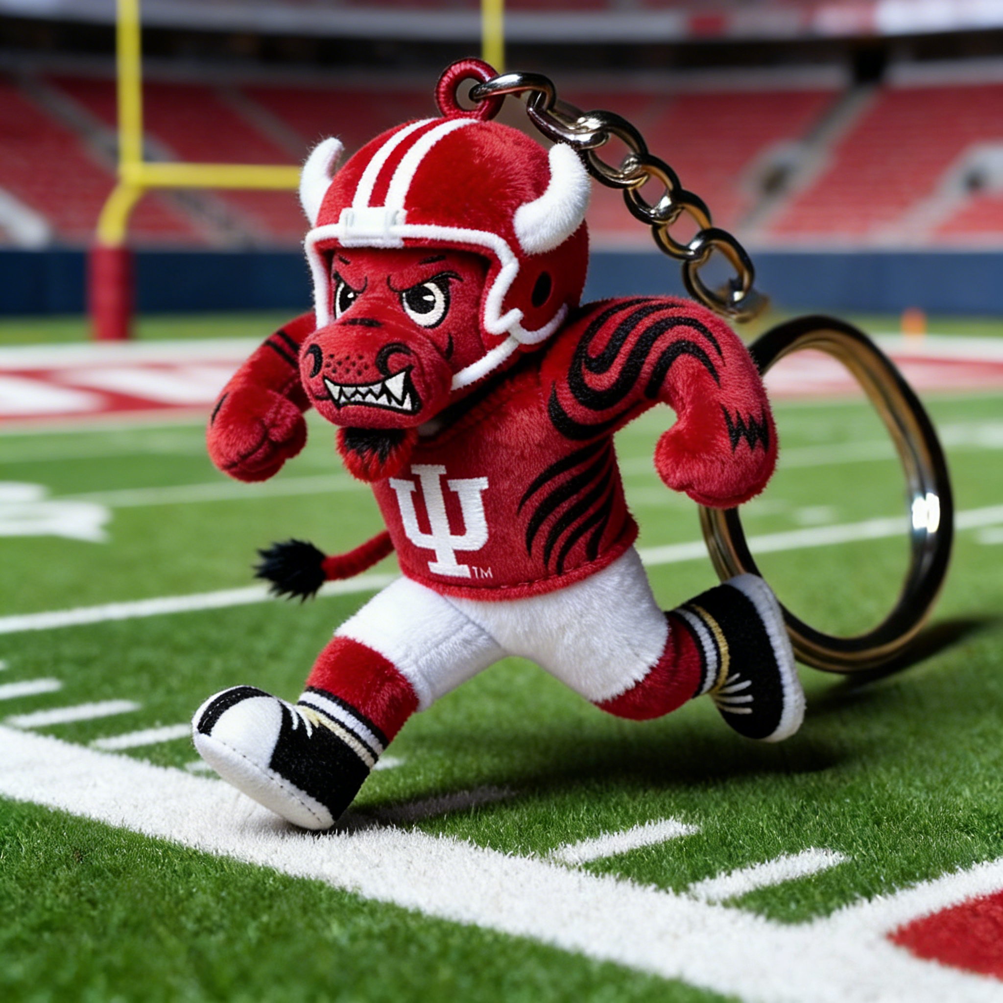 Indiana Hoosier Bison Mascot Keychain