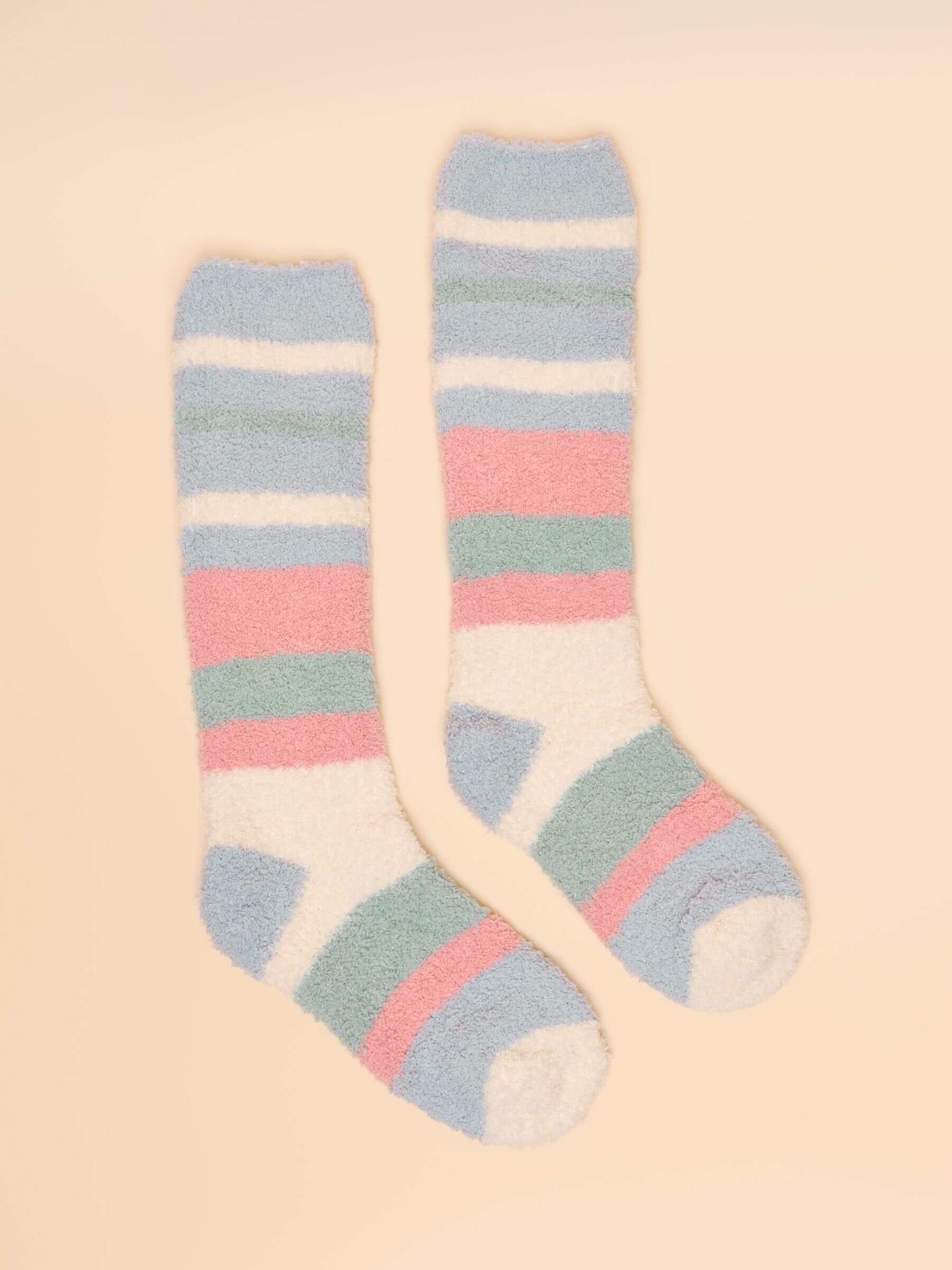 Fluffy Navy Stripe Fluffy Socks
