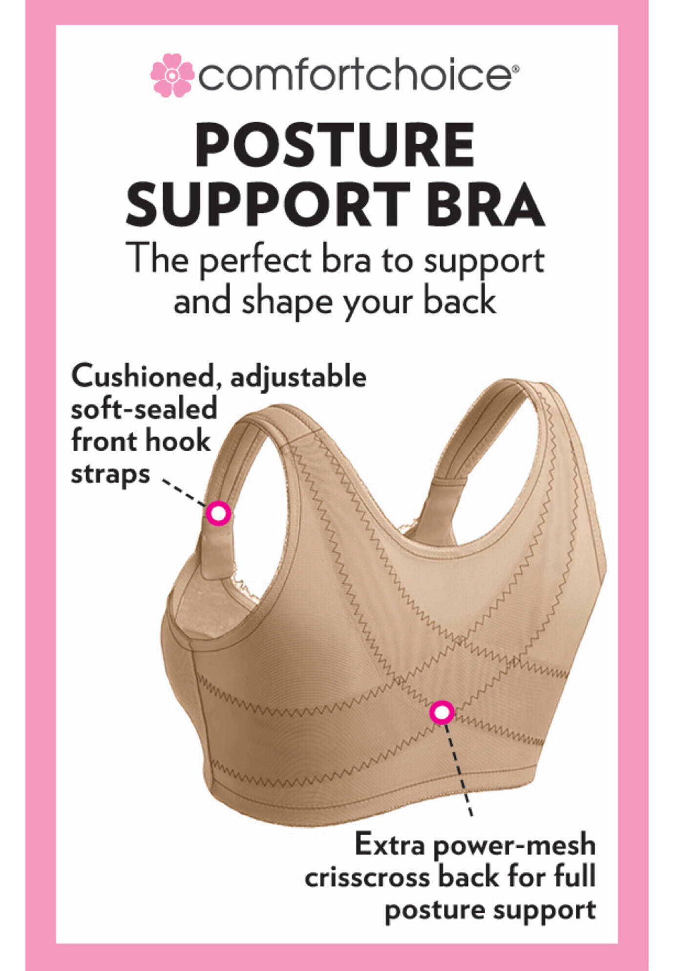Front-Close Cotton Wireless Posture Bra