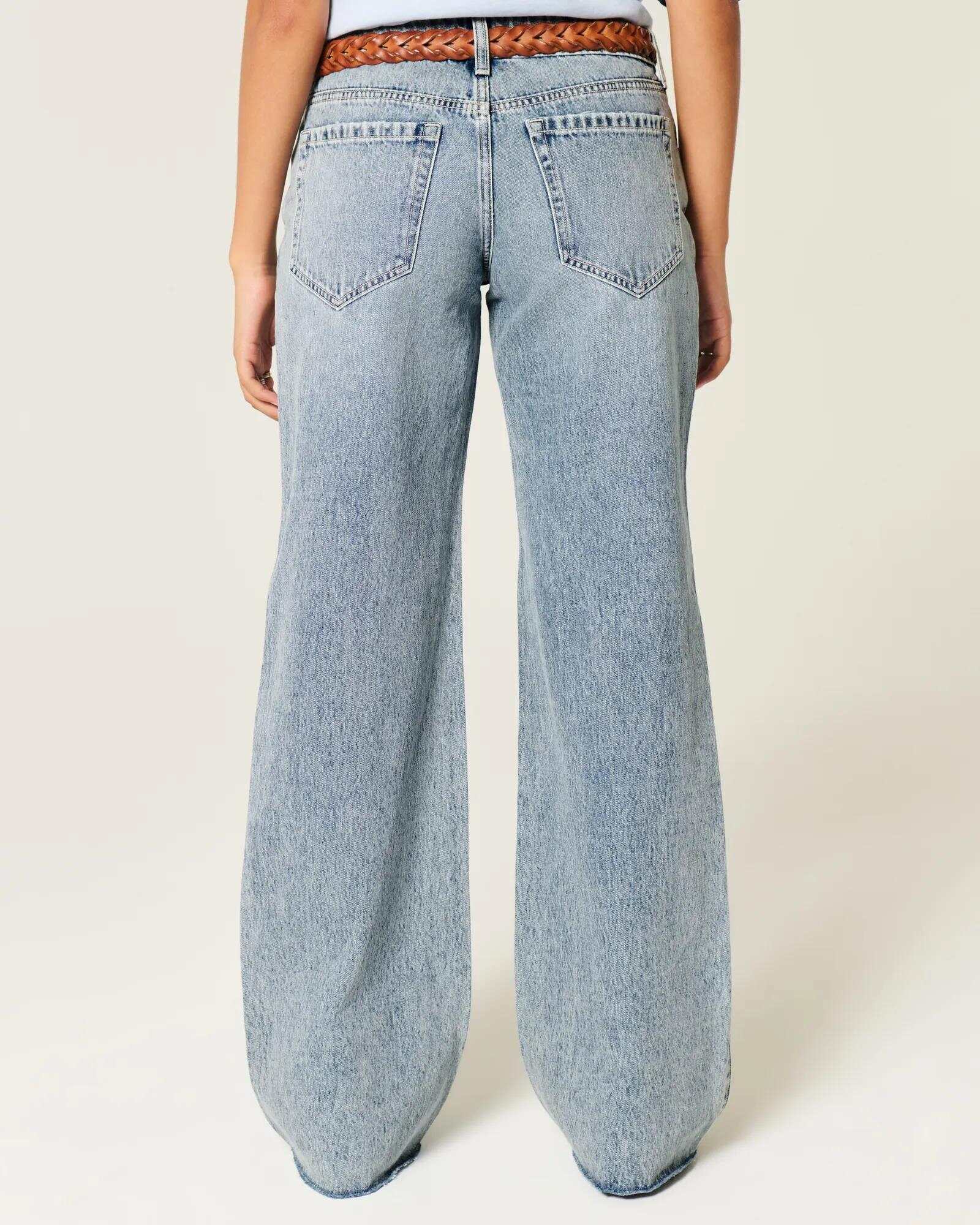 Low-Rise Dark Wash Baggy Jeans