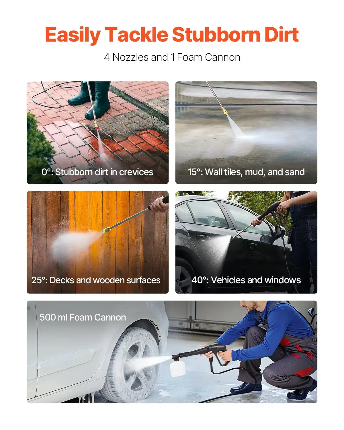 Electric Pressure Washer — 4500 PSI / 3.2 GPM Portable Pressure Washer with Adjustable Nozzle and Foam Cannon