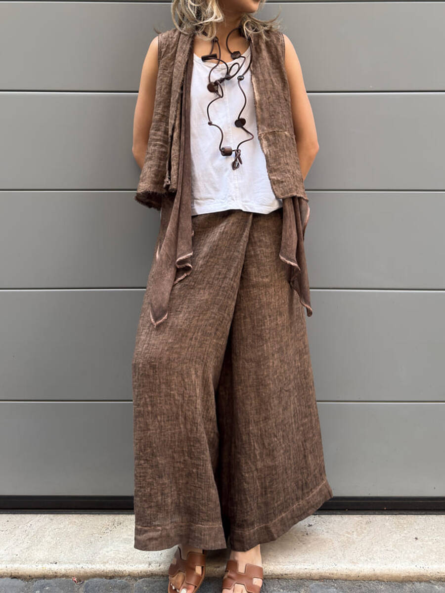 🔥Summer Arrivals🌟Women's Cotton And Linen Casual Wide Leg Pants