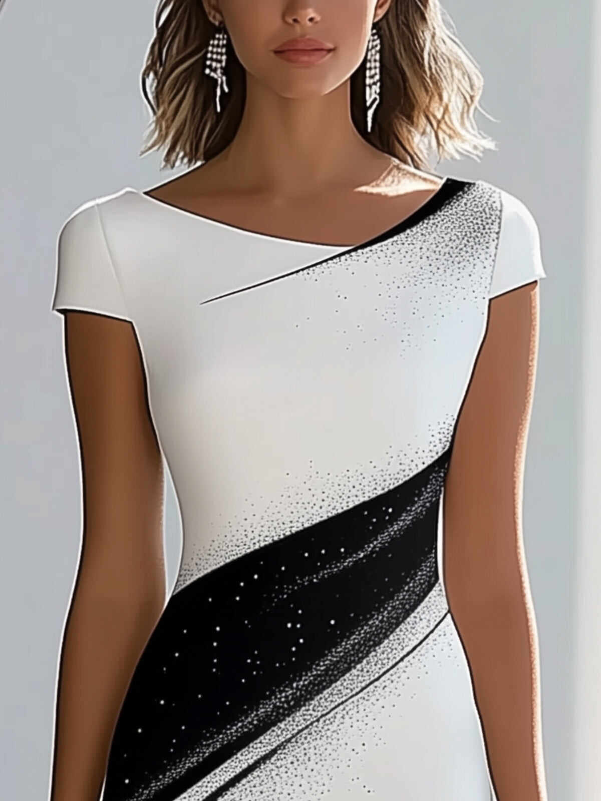 Gradient Print Bodycon Dress