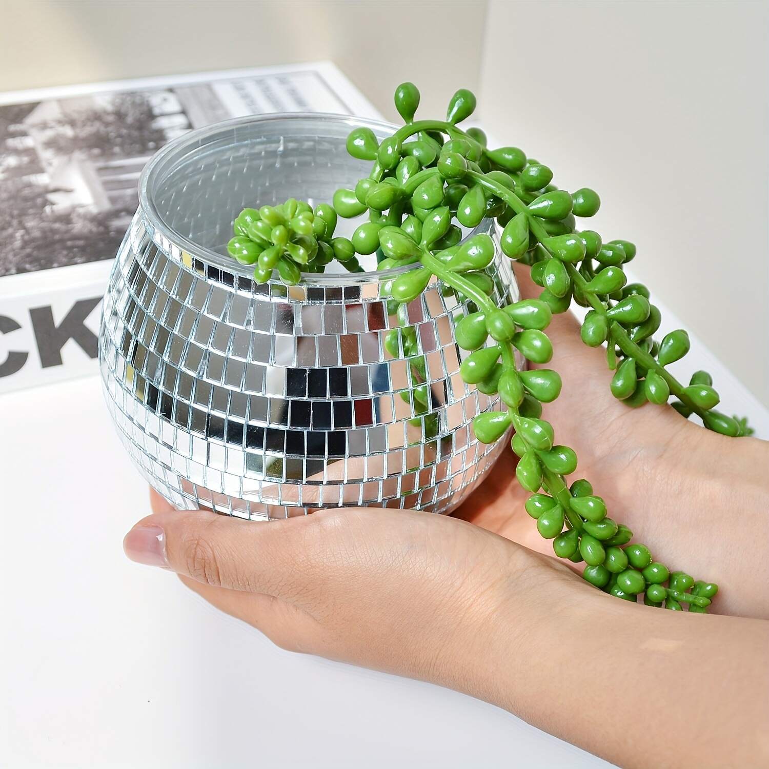 🎄Early Christmas Sale 49% OFF🔥Disco Ball Glass Mirror Flower Vase - 3 x 4 inches
