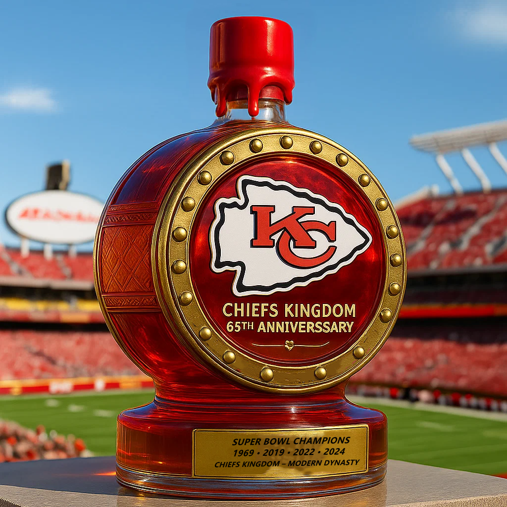 Kansas City Chiefs War Drum Whiskey Bottle