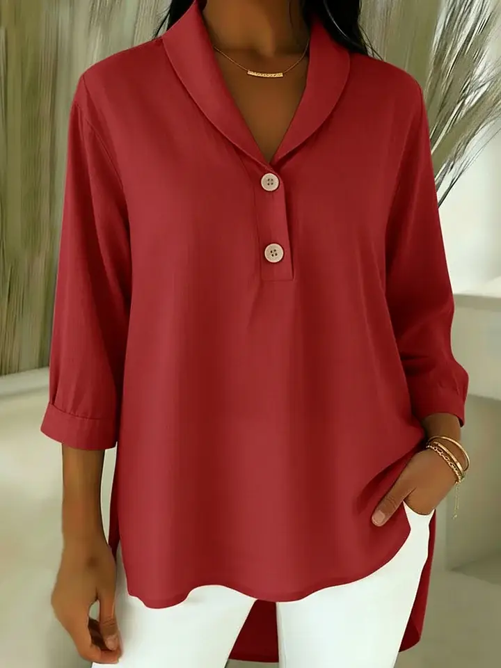 🔥Summer Arrivals🌟Retro Cozy Notch Lapel Linen Shirt Top