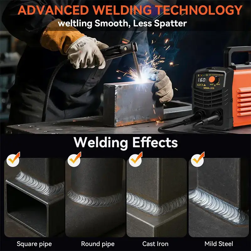 Portable Handheld Mini Welding Machine 110V, IGBT Inverter Stick Welder with Hot Start, Arc Force & Anti-Stick Function, Multi-Model Welding Rod Compatible for Household Repair & DIY Projects