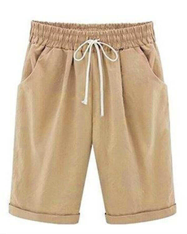 Plus Size Casual Shorts With Pockets for Holiday