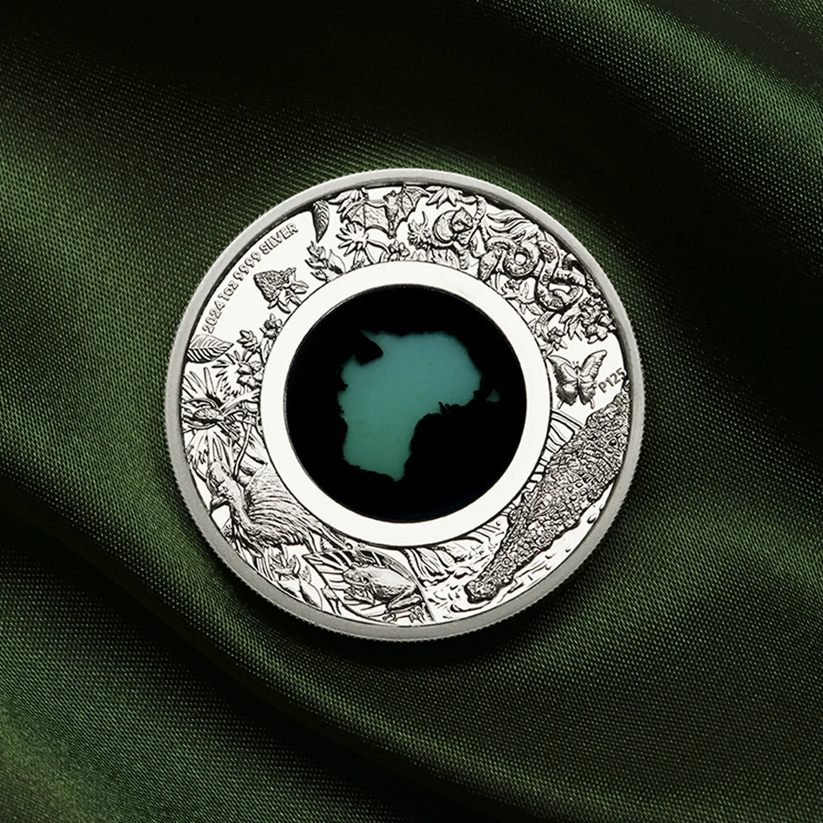 2024 $1 Great Southern Land 1 Oz Silver Proof Chrysoprase Coin