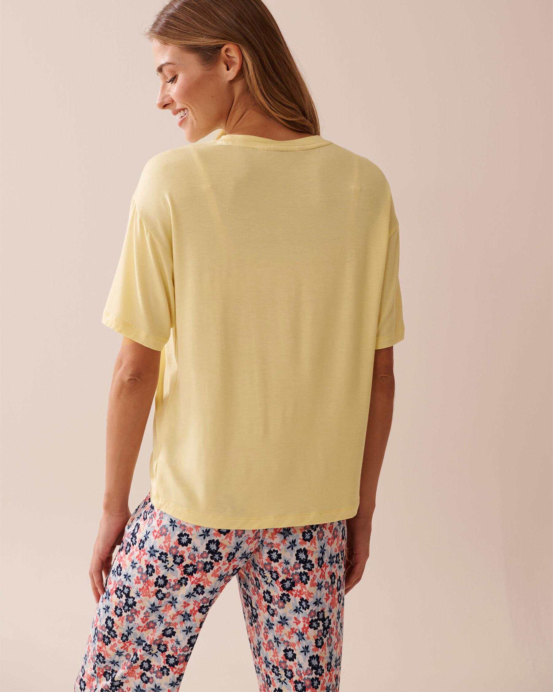 Butterfly Print Soft Jersey Drop Shoulder T-shirt