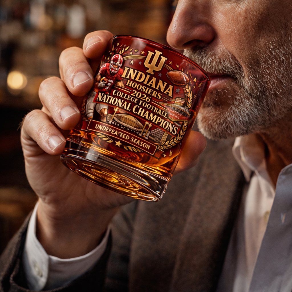 Indiana Hoosiers 2026 National Champions Whiskey Glass