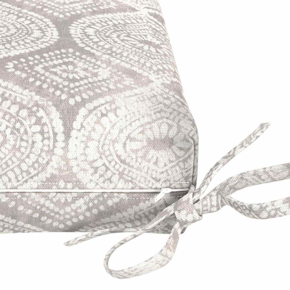 Grey Patna Geo Outdoor Square Seat Cushion