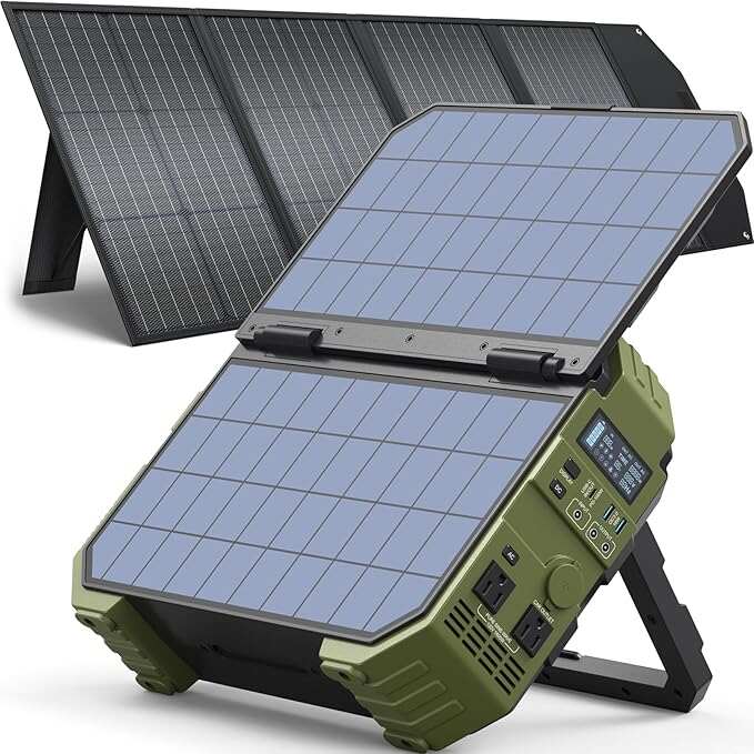 Spring Sale💥Last Day Buy 1 Get 1 Free💥Portable Power Station with Built-in Solar Panel