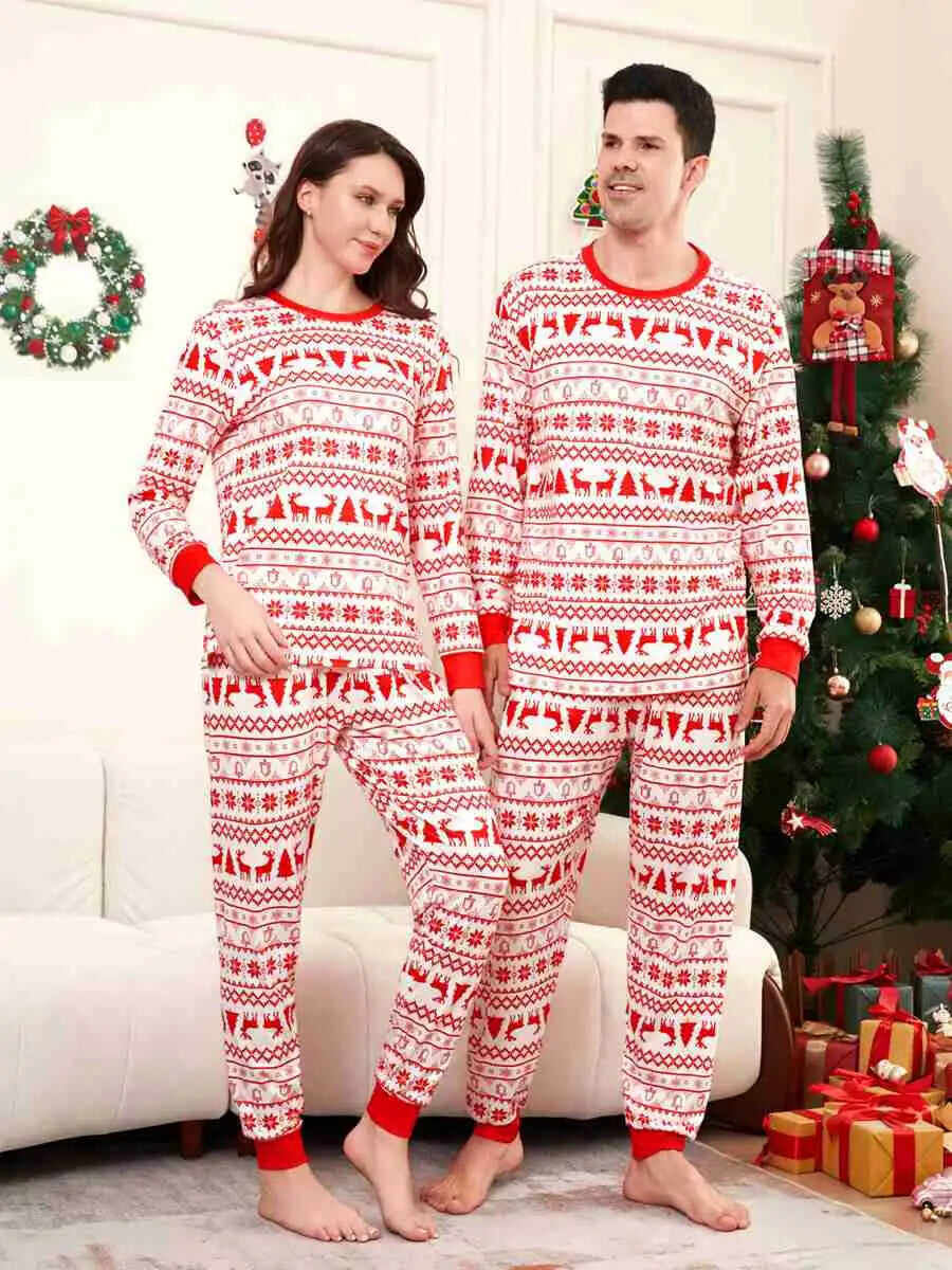 Reindeer Pjs Family Matching Christmas Pajamas Sets #24518