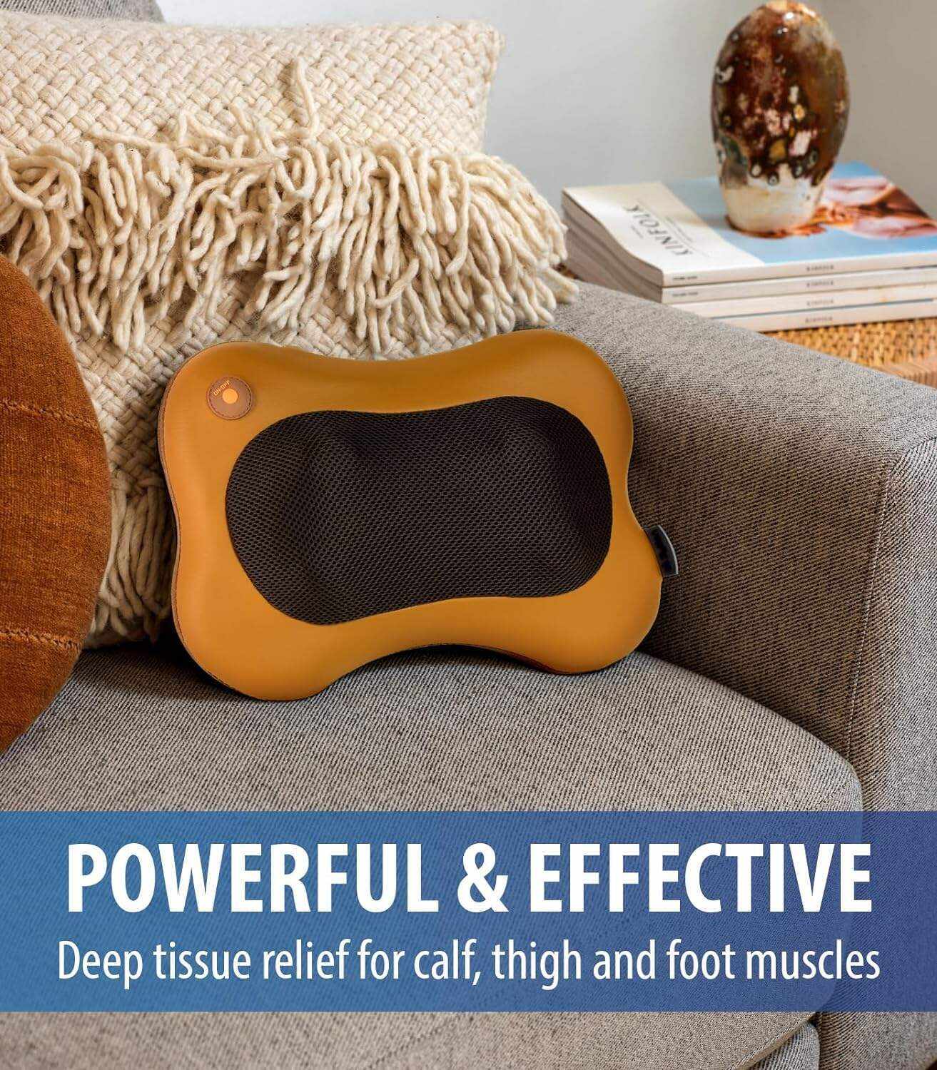 Zyllion Back and Neck Massager with Heat - 3D Deep Tissue Shiatsu Massage Pillow for Chair, Car and Muscle Pain on Whole Body: Shoulders, Calf, Foot, Legs, Arms (NOT Cordless) - Black (ZMA-13-BK)