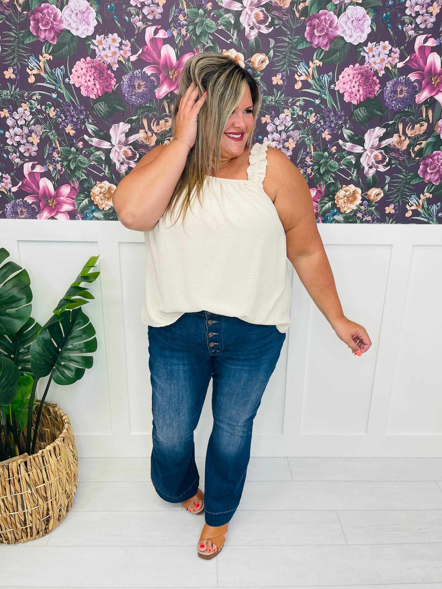 REG/CURVY Flare Affair Button Fly Trouser Flare