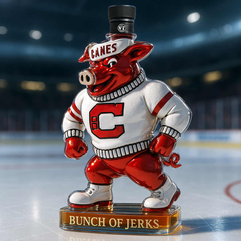Carolina Hurricanes Stormy the Ice Hog Whiskey Bottle