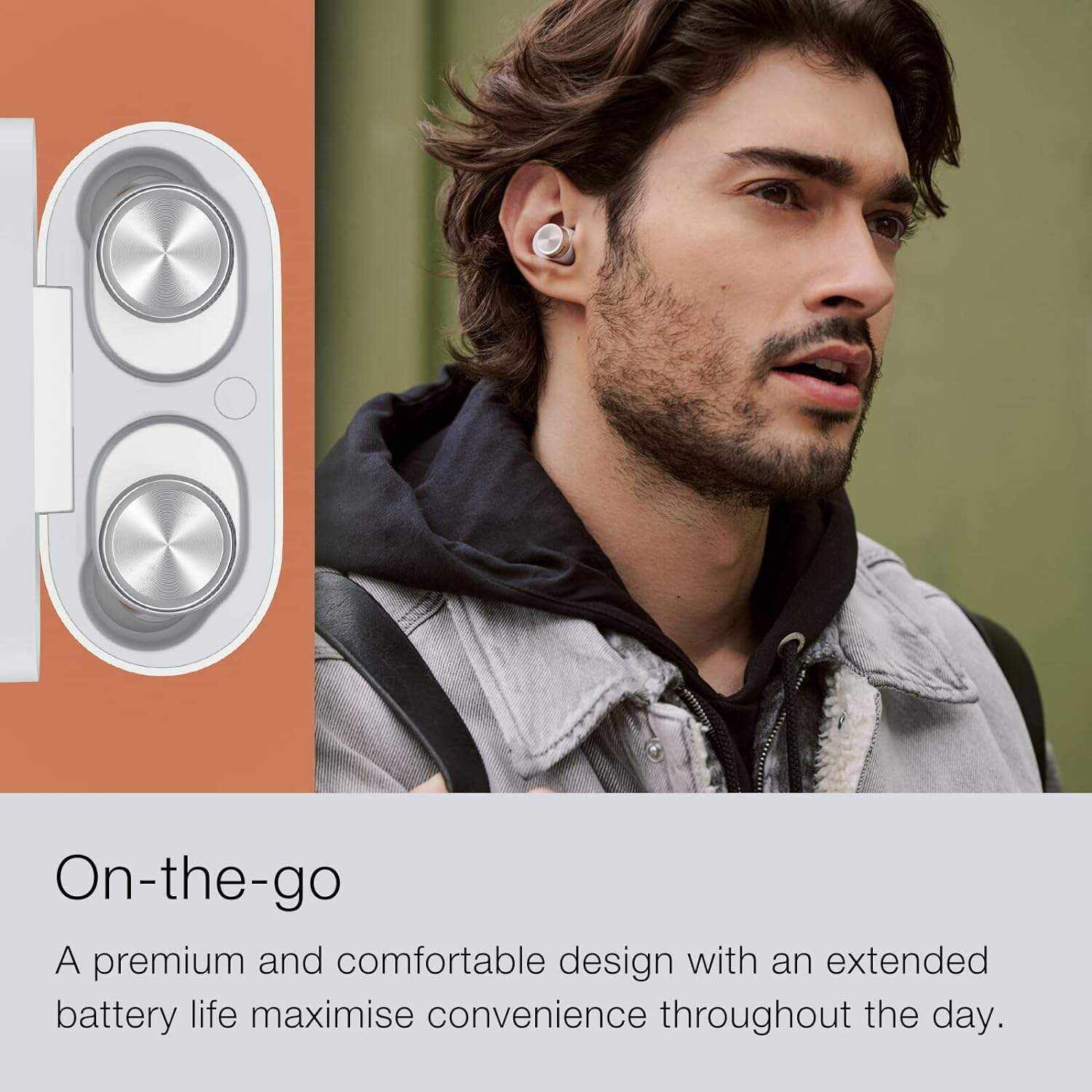 Bowers & Wilkins Pi5 S2 True Wireless Earphones, in-Ear Bluetooth Earbuds with Mic, Active Noise Cancellation, 16-Hr Battery, Android/iOS, Powerful Sound, Extreme Comfort, Sage Green (2023 Model)