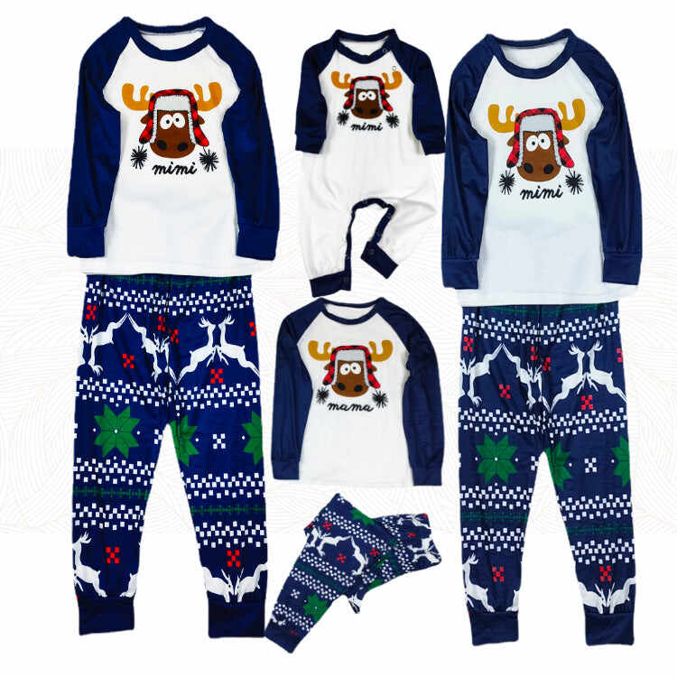 Family Matching Snowman Letter Christmas Pajamas Set
